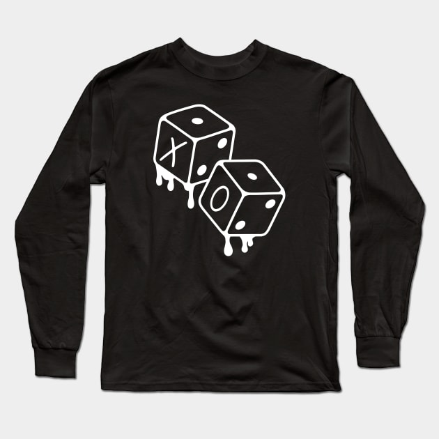 XO Dice Weekend White Outline Long Sleeve T-Shirt by Disocodesigns